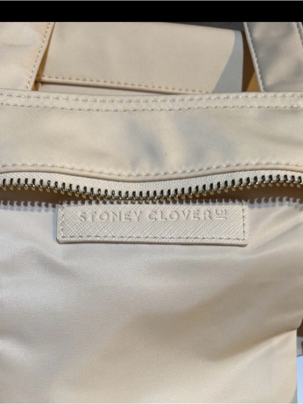 Stoney Clover Lane Cream Tote with Gold Accent Strap Sand - Picture 5 of 8
